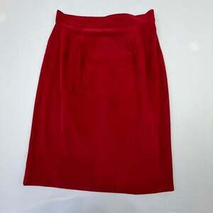 Vintage Amanda Smith Red Faux Suede Pencil Skirt Size 8